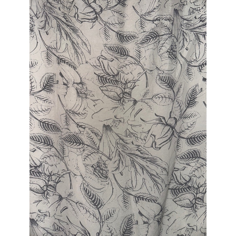 Giusy Made in Italy Silk Floral Tank Top White Navy Blue Sleeveless Blouse Small - Picture 3 of 6